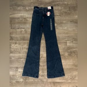 Express Womens Slim Flare Super High Rise Jeans